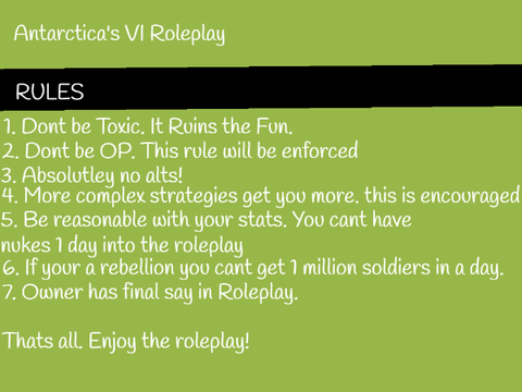 Gathering Storm - Antarctica's VI Roleplay Rules