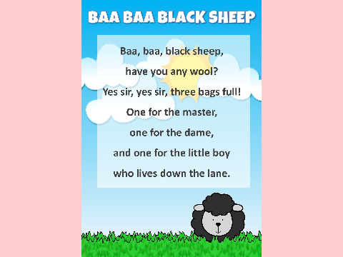 Baa Baa Black Sheep- Rhymes #1