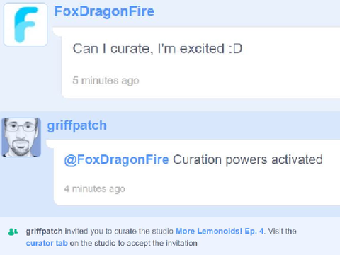 @griffpatch replied me & added as curator!?