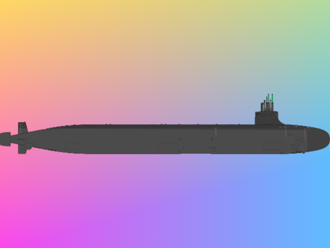 Seawolf Class Attack Submarine Art (American)
