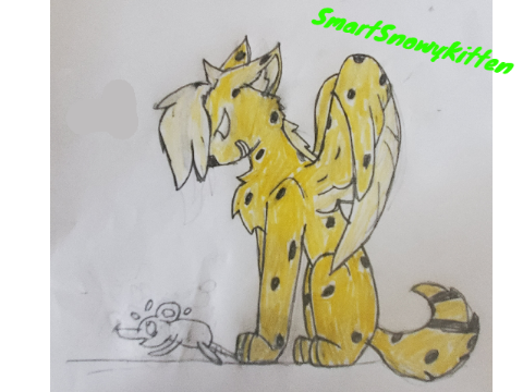 Winged Cheetah Cub Drawing