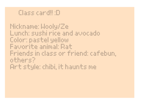 DRAWING CLASS :D Class card