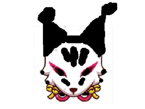  Its a kitsune+kuromi mask...