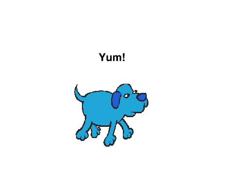 Dog eating donut