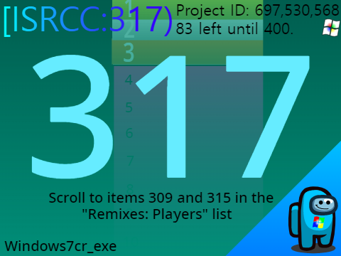 [ISRCC: 317] I think someone screwed it up because I see a 0 in the Players and Remixes list
