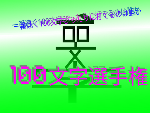 100文字選手権　〜一番速く100文字ぴったりに打てるのは誰か〜
