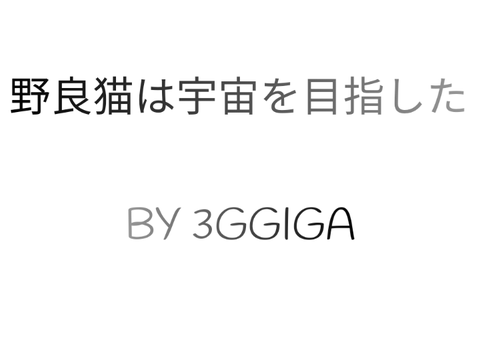 野良猫は宇宙を目指した　BY 3GGIGA