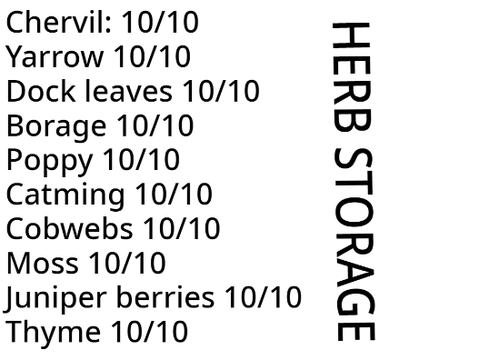 Brambleclan herb storage