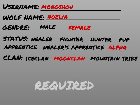 WolfClan Bio~ Noelia