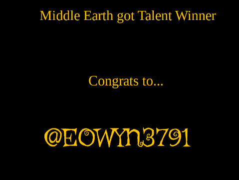 Congratulations to @Eowyn3791 