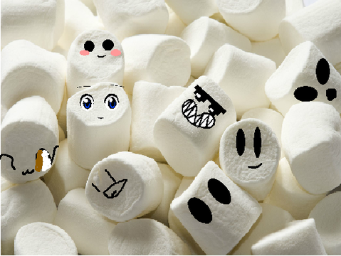 Draw your face on the marshmallow!!! remix remix