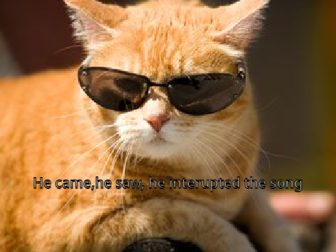 He came,he saw, he inturrepted the song