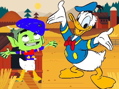 Beast Boy as Donald Duck
