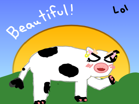 Angry Cow Tribe drawing - ODDteddybear