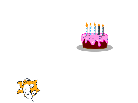 Scratch cat wants cake