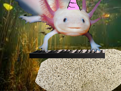 unilotol (unicorn axolotl) plays piano