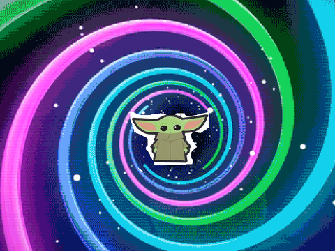 Baby yoda neon