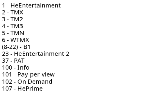 Cableverse Channel List