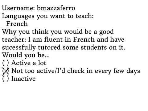 Multilingual Teacher Form remix