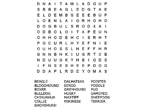 Dog Word Search