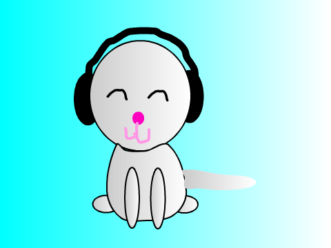 dog wearing headphones