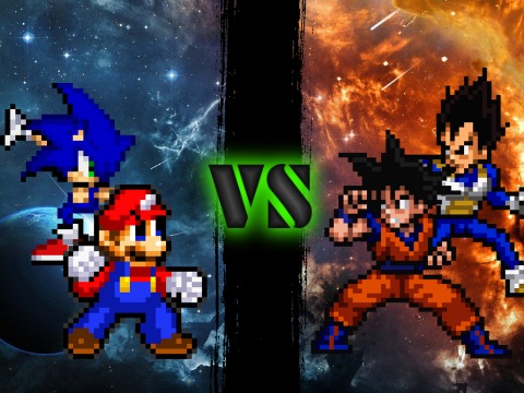 Mario and Sonic vs Goku and Vegeta