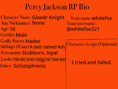 Percy Jackson RP Bio Template remix