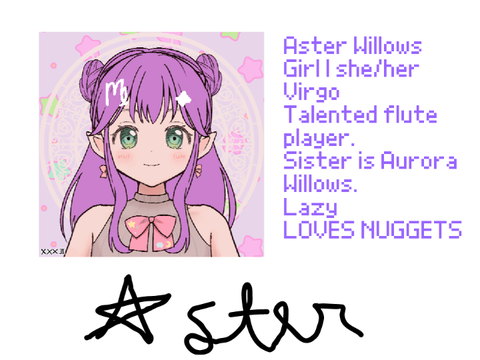 Zodiac RP OC Aster Willows 