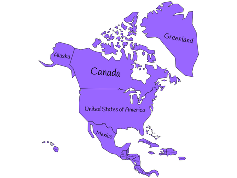US & North America Map