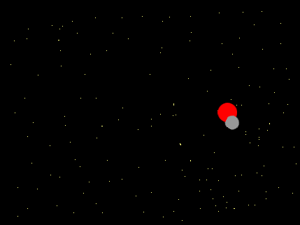 random gray ball that orbits you