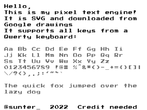 Pixel text engine