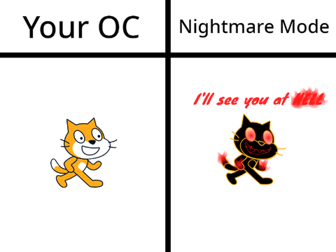 I will draw your OC as Nightmare Mode remix