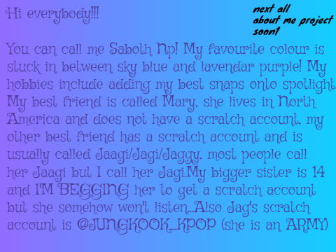 All about me!