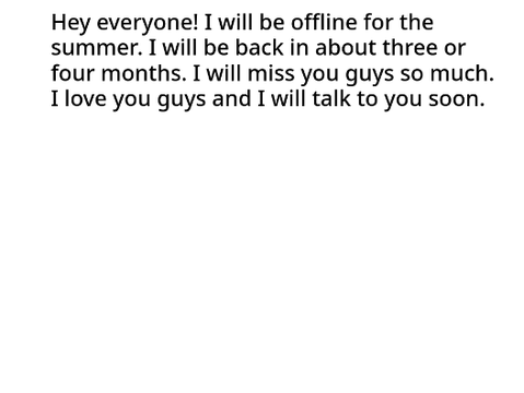 Offline For The Summer