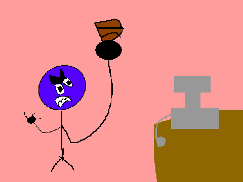 Purple Stickman Destroys The Computer