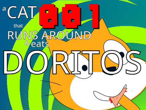 a CAT that RUNS AROUND & eats DORITOS