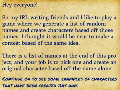 Character Creation Contest! [OPEN] remix