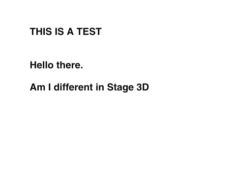 text- test stage 3d vs non 3d