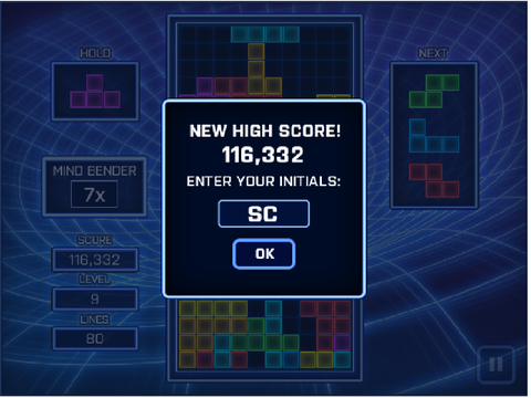 TETRIS MIND BENDER NEW HIGH SCORE