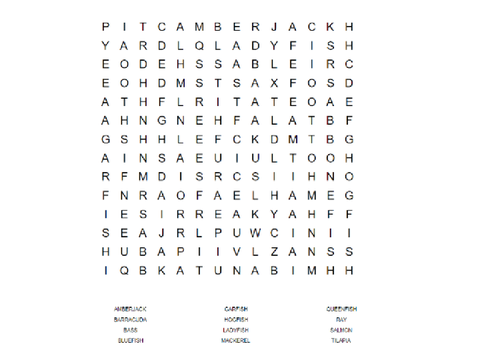 Fish Word Search