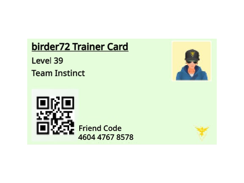 birder72 Trainer Card