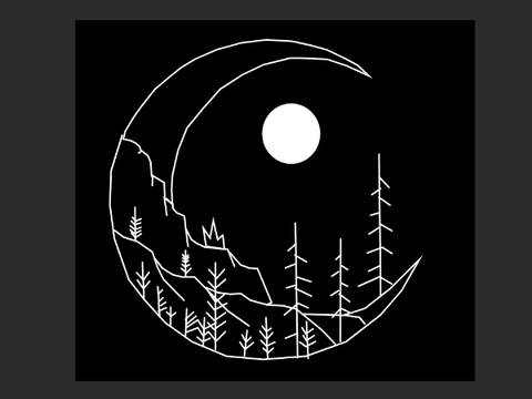 How to draw a moon scene