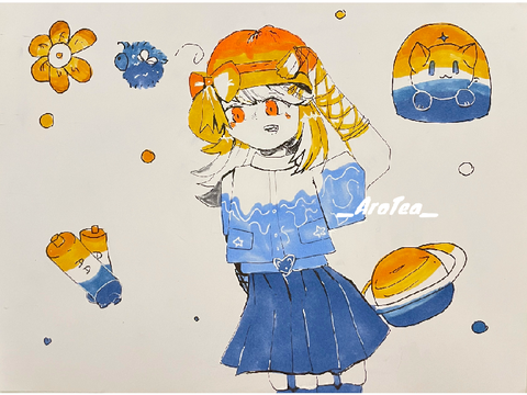 Welcome! (AroAce flag art)