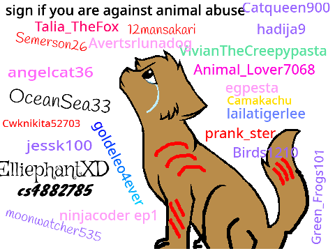 sign if you are against animal abuse, remix now remix remix remix remix