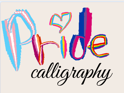 Pride Flag Calligraphy