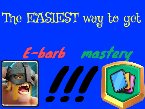 The EASIEST way to get the most e-barb mastery!!!