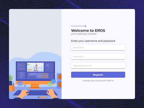 ElfOS Login Screen UI