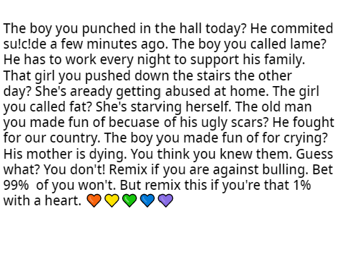 Remix if You Are Against Bullying remix remix remix