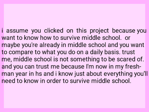 middle school - how to survive it