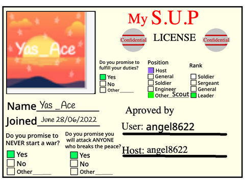 My S.U.P license